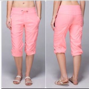 lululemon dance studio crop*lined coral pink